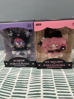 MY MELODY x and kuromi SKULLPANDA Plush Doll - Pink and purple